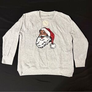 Workshop Republic Clothing Light Gray Santa Sweatshirt